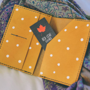 Passport Holder, Custom Leather Passport Cover, Womens Travel Gift (Mustard Yellow Color)
