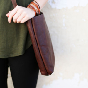 Brown Leather Bag, Tote Bag, Leather Purse (Small)