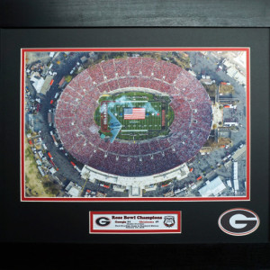 Georgia Bulldogs 2018 Rose Bowl Champions Aerial custom framed picture