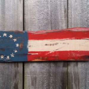 Handmade Rustic Reclaimed Distressed Pallet Wood Amercan Flag Sign