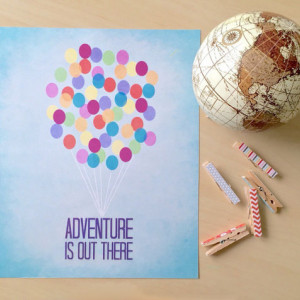 Pixar Up | Adventure Is Out There Art Print | Nursery Art Print | Disney Pixar Quote Poster | Carl and Ellie Quote