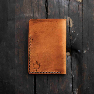 Mens Custom Leather Wallet, Minimalist Wallet, Groomsmen Gift (Tan Color)
