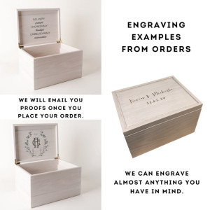 Extra Large Whitewashed Oak Keepsake Memory Box – Personalized