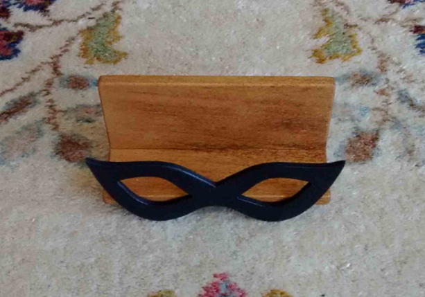 Catwoman Inspired Wooden Desktop Business Card Holder