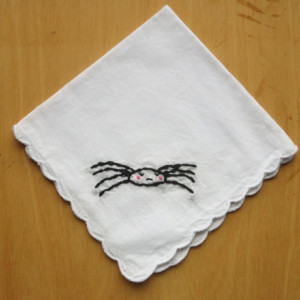 Spider Hanky Accessory Halloween Cotton Gift by wrenbirdarts 