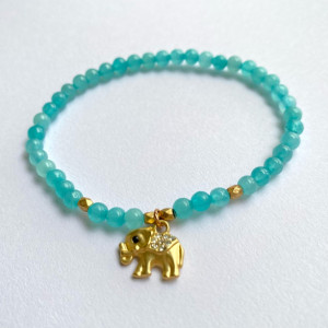 Aqua Elephant Bracelet