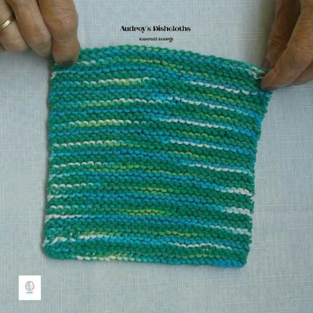 Dishcloth in Variegated Emerald Energy 