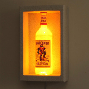 Captain Morgan Spiced Rum Shadowbox Sconce Color Changing Liquor Bottle Lamp Bar Light  LED Remote Controlled Eco Friendly LED
