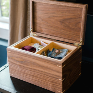 Large Keepsake Memory Box - Personalized - Walnut Wood