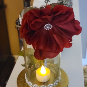 Red Peony Vause/ Candle Holder