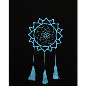 Throat Chakra Blue Flower Dream Catcher Handmade by Padma Bella