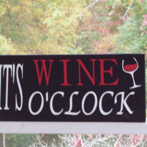 Wood It's Wine O’clock sign hand painted, wood sign, folk art home décor