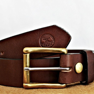 Working Man's Quality Leather Belt with Interchangeable Buckle