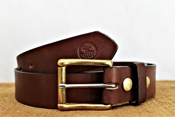 Working Man's Quality Leather Belt with Interchangeable Buckle