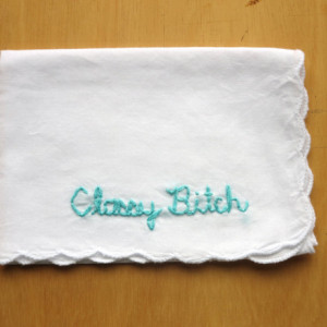 Classy Bitch Funny Handkerchief Funny Bridesmaid Gift Hankie by wrenbirdarts on Etsy