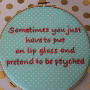 The Mindy Project, Motivational Quote from the Hilarious Mindy Kaling. Modern Embroidery Hoop Wall Hanging Decor. Ready to Ship!