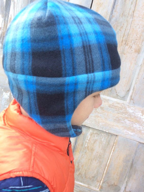 Kids Fleece Winter Hat with Chin Strap - Reversible Unisex Fleece | aftcra