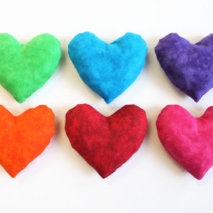 Heart Shaped Rainbow Bean Bags (set of 6) Bright Colored Children's Sensory Toy Homeschool - US Shipping Included