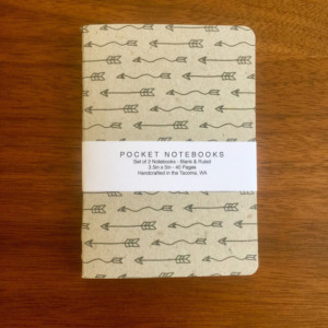 Arrows Notebooks 2 pack 3.5in x 5in Pocket Notebook handcrafted journal diary sketchbook gift set handmade kraft Premium Notebook no logos