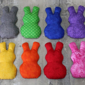Rainbow Bunny Shaped Bean Bags set of 8, Easter Basket Toy, Toss Game, Mini Cornhole - US Shipping included