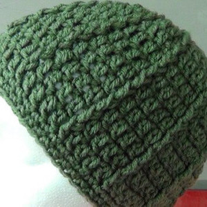 Hat - Crochet Beanie - Light Sage Green Cap