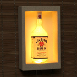 Jim Beam Kentucky Whiskey Color Changing Remote Controlled Wall Mount Sconce Liquor Bottle Lamp Bar Light  LED  Man Cave Decor Shadowbox