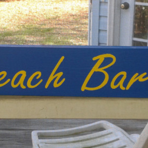 Beach Bar wood sign vintage  hand painted wood sign art