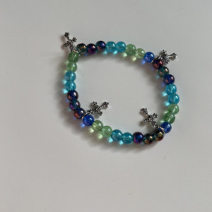 Multi-colored Cross Bracelet, Gift for Her