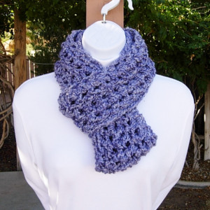 Light Purple CROCHET INFINITY SCARF Loop Cowl, Thick Chunky Soft Short Warm Winter Women's Circle Endless Knit, Ready to Ship in 3 Days