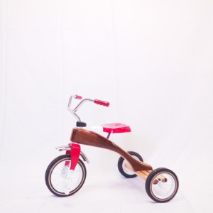 Handbuilt wooden tricycle
