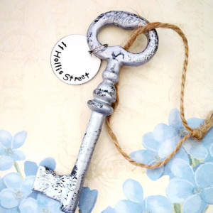 Housewarming Gift, HOME DECOR, Hand stamped key, new home, housewarming gift,  Personalized Gift, Skeleton Key, Vintage