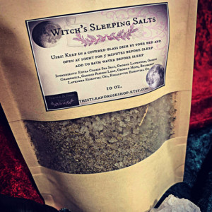 Witch's Sleeping Salts / Bath Salt, Smelling Salt, relax, fight insomnia, helps you sleep / herbal salts with essential oils