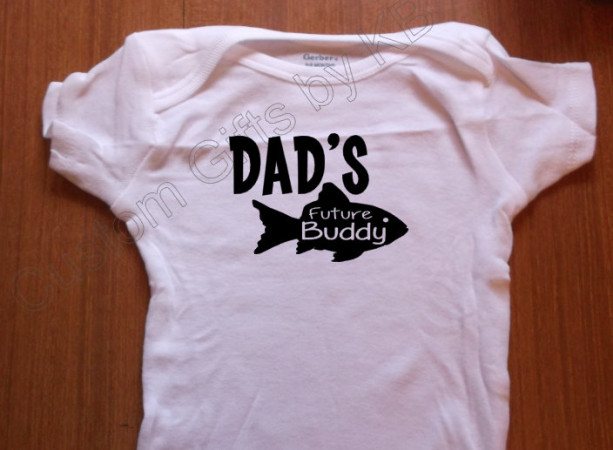 Daddy's Future Fishin Buddy Custom Onesie, Custom Baby onesie, Daddy onesie, Fishing buddy, outdoors onesie