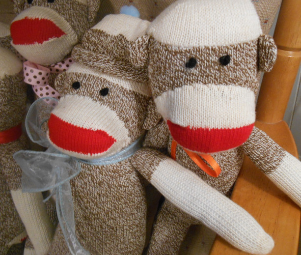 One Sock Monkey Classic Handmade Doll 