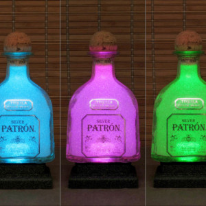 Patron Silver Tequila Remote Controlled 16 Color Changing LED Bottle Lamp  Bar Light Bodacious Bottles Liquor Bottle Lamp