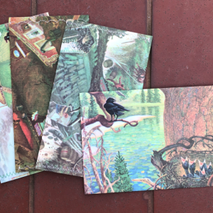 Set of 6 Snapping Turtle Themed Book Pages Recylced Paper Hand Sewn Envelopes