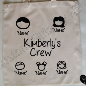 Custom family Tote Bag, canvas Tote Bag, Birthday Gift, Cute family custom tote bag, Customized Canvas Tote Bag,