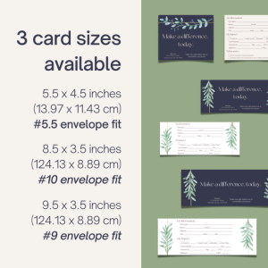 Nonprofit Fundraising Donation Card Templates | Elegant Earth | Three Sizes | Editable and customizable in Canva