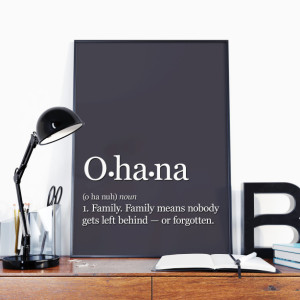 Ohana Means Family | Lilio And Stitch Art Print |  Family Definition |  Gift for Family | Disney Quote Art Print | Ohana Wall Art