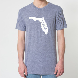State 'made.' Tri Blend Track T-Shirt - Unisex Tee Shirts Size S M L XL