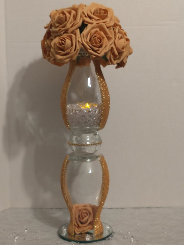 Bling Wedding Centerpiece Candleholder Vase Set