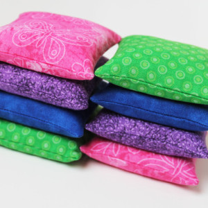 Green, Blue, Purple, & Pink Bean Bags (Set of 8) Educational Sensory Toys Birthday Party Favors (Includes US Shipping)