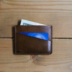 Minimalist Wallet, Leather Wallet, Mens Anniversary Gift (Light Brown Color)