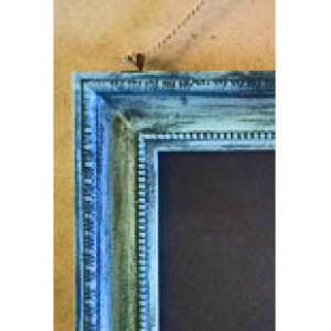 Distressed Aqua Blue Chalkboard w/metal Swallow Hanging Hook