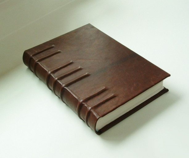 Handmade book bound in goatskin