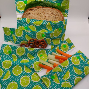 Lunch and Snack Bags Washable, Waterproof, Reusable, Alternative to Plastic