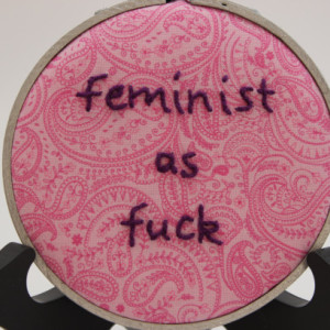 Feminist as F*ck Modern Embroidery Hoop Wall Hanging Decor. Made to Order and Can Be Customized!
