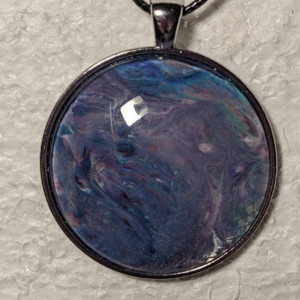 Beautiful acrylic poured glass pendant necklace. Various colors.