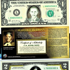 THE BLACK LIVES MATTER COLLECTION/ LEGAL TENDER US NOTE 1 & 2 DOLLAR NOTES