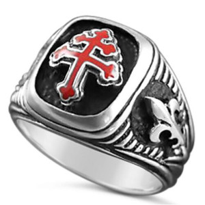 Cross of Lorraine Special forces sterling silver ring